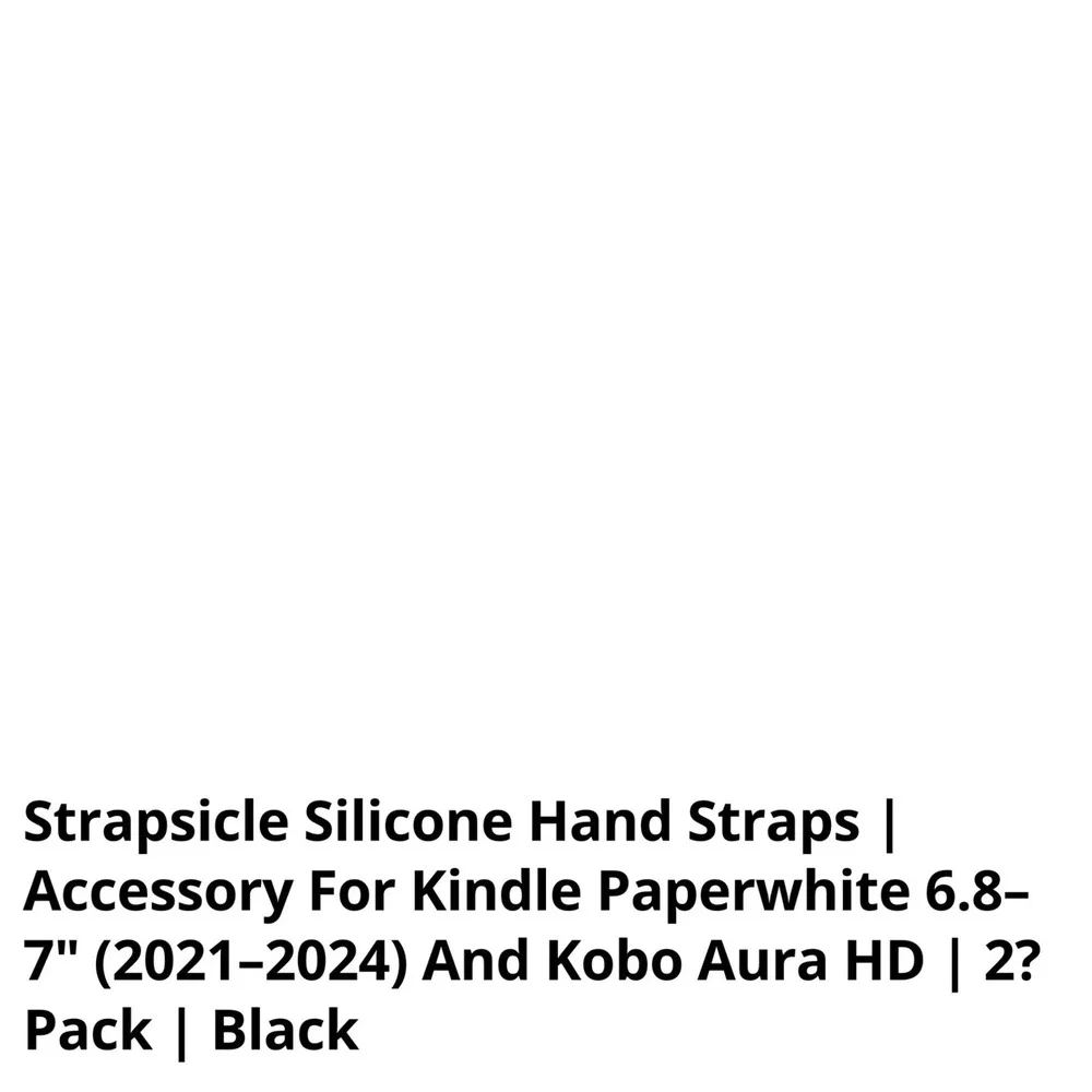 Strapsicle Silicone Hand Straps Black Large for Kindle Paperwhite Kobo E-Reader